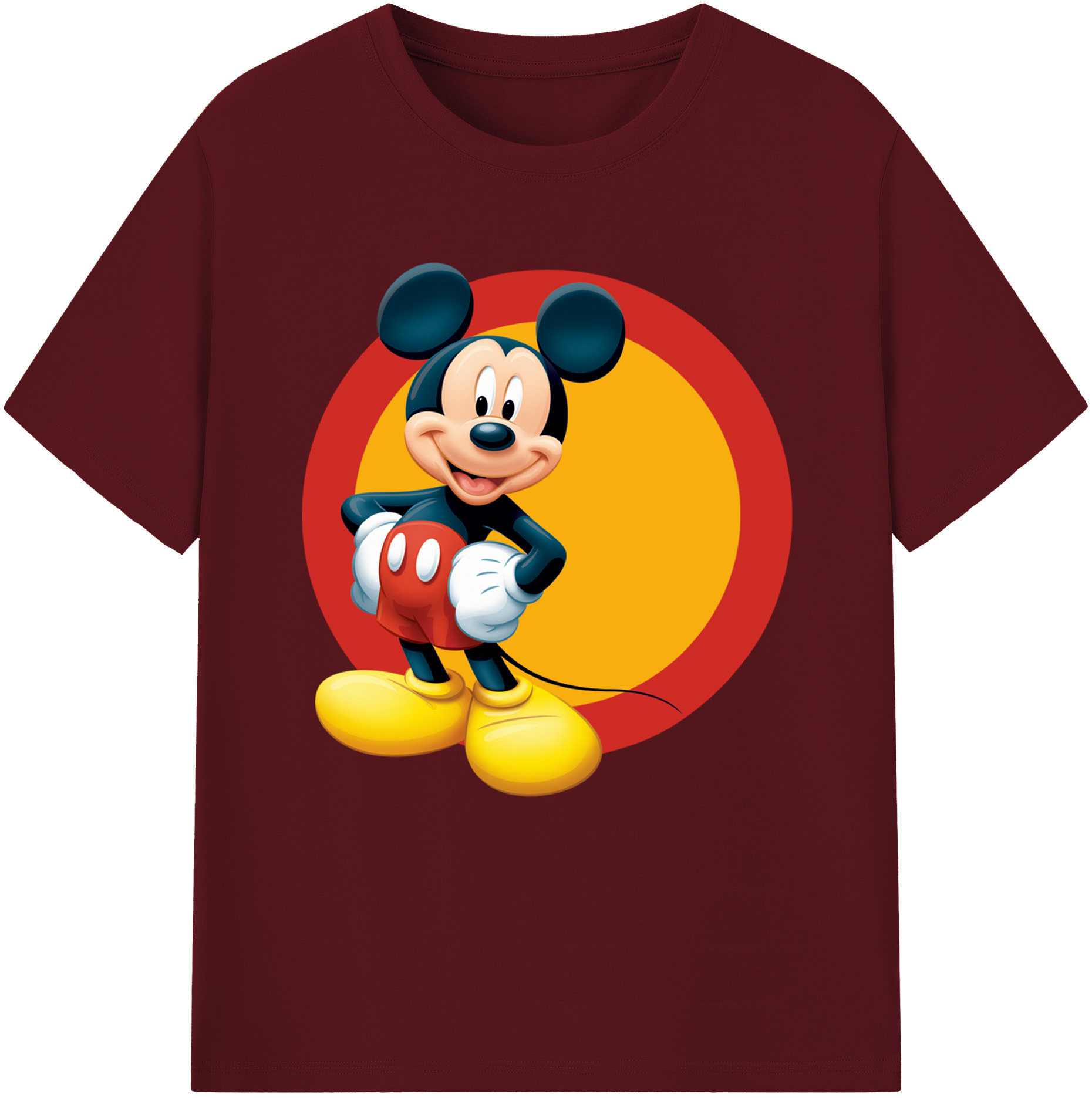 （画像用） ミッキーマウス Mickey Mouse 綿100％半袖Tシャツ（フロントプリント）